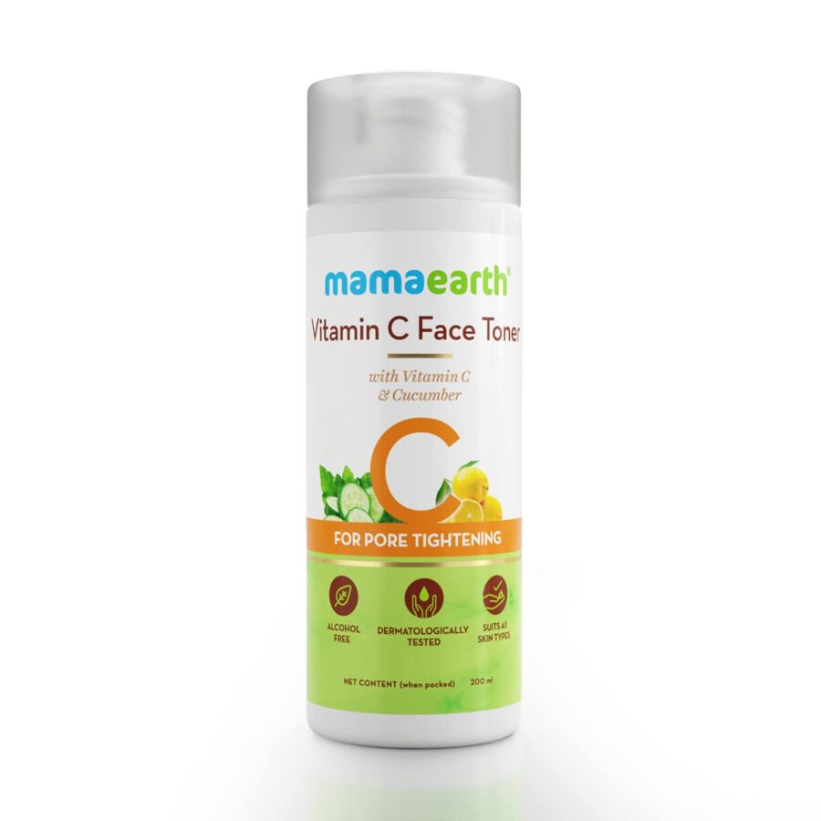 Mamaearth Vitamin C toner, brightening face toner, antioxidant skincare, glowing skin toner, natural vitamin C toner, daily skincare solution