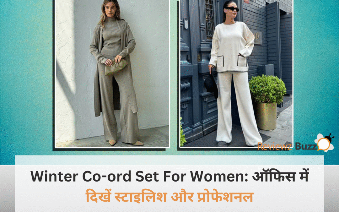 स्टाइलिश Winter Co-ord Set For Women पहने हुए एक महिला का ऑफिस लुक।