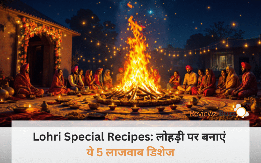 लोहड़ी स्पेशल थाली में सजी मक्की की रोटी, सरसों का साग और तिल के लड्डू।