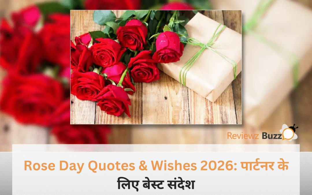 Rose Day Quotes & Wishes 2026 के लिए खूबसूरत लाल गुलाब और रोमांटिक कपल की इमेज।