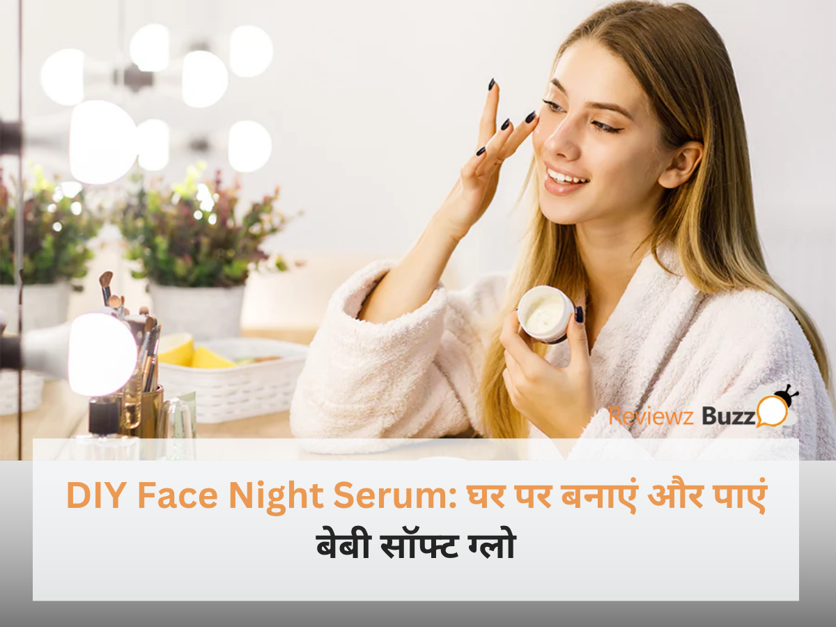 एलोवेरा जेल, विटामिन E कैप्सूल और गुलाब जल से बना DIY Face Night Serum।