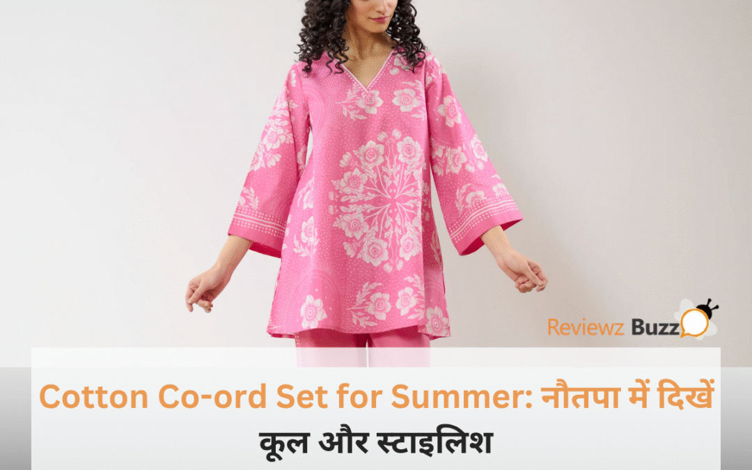 ऑफिस और ट्रेवल के लिए स्टाइलिश और ब्रीदेबल पेस्टल कलर Cotton Co-ord Set for Summer पहने हुए एक महिला।