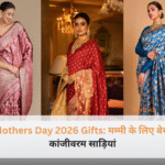 एक सुंदर सिल्क कांजीवरम साड़ी पहने हुए महिला, Mothers Day 2026 Gifts के लिए एक बेहतरीन विकल्प।